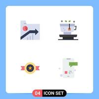 Modern Set of 4 Flat Icons and symbols such as business award graph nature medal Editable Vector Design Elements