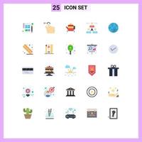 Group of 25 Flat Colors Signs and Symbols for world team tea group connect Editable Vector Design Elements