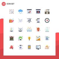 Group of 25 Modern Flat Colors Set for cabinet web browser secure alert Editable Vector Design Elements