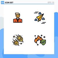 Set of 4 Modern UI Icons Symbols Signs for man rice teacher design vegetable Editable Vector Design Elements