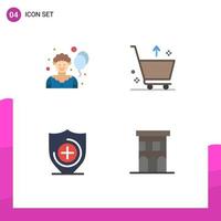4 Creative Icons Modern Signs and Symbols of circus shield cart from estate Editable Vector Design Elements