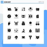 Universal Icon Symbols Group of 25 Modern Solid Glyphs of picture board tv break power energy Editable Vector Design Elements