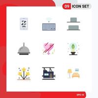 Universal Icon Symbols Group of 9 Modern Flat Colors of romance gender bottom female bell Editable Vector Design Elements