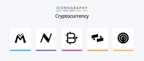 Cryptocurrency Glyph 5 Icon Pack Including ubiq . plus. cryptocurrency . cryptocurrency . bitcoin. Creative Icons Design vector