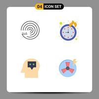 4 Creative Icons Modern Signs and Symbols of forecasting thought scince timepiece power Editable Vector Design Elements