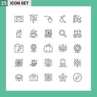 Set of 25 Modern UI Icons Symbols Signs for equipment crypto currency finger crypto bitconnect Editable Vector Design Elements