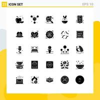 Group of 25 Modern Solid Glyphs Set for hat touch success hand touch easter Editable Vector Design Elements