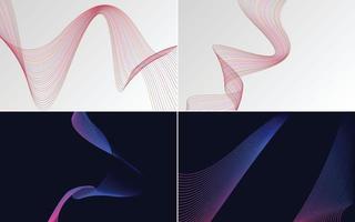 Collection of geometric minimal lines pattern set vector