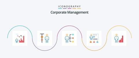 Corporate Management Flat 5 Icon Pack Including people. class. corporate management. recruitment. job vector