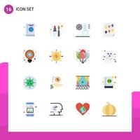 Set of 16 Vector Flat Colors on Grid for report page mascara high temperature Editable Pack of Creative Vector Design Elements