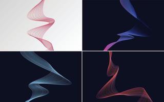 Collection of geometric minimal lines pattern set vector