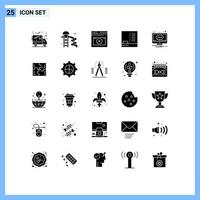 Set of 25 Modern UI Icons Symbols Signs for notification comment page chat blackboard Editable Vector Design Elements