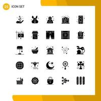25 Solid Glyph concept for Websites Mobile and Apps care notification security interface online Editable Vector Design Elements
