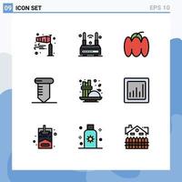Modern Set of 9 Filledline Flat Colors and symbols such as cinnamon screw wifi repair pepper Editable Vector Design Elements