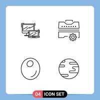 Line Pack of 4 Universal Symbols of computer olive macbook set oil Editable Vector Design Elements