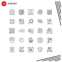 Stock Vector Icon Pack of 25 Line Signs and Symbols for web network screen internet transport Editable Vector Design Elements