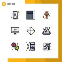 Filledline Flat Color Pack of 9 Universal Symbols of transform arrow irish pc device Editable Vector Design Elements