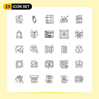 Group of 25 Modern Lines Set for cycle page scan marker bookmark Editable Vector Design Elements