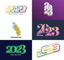 Big Set of 2023 Happy New Year logo text design 2023 number design template vector