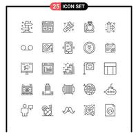 25 Thematic Vector Lines and Editable Symbols of direction gift error diamond torch Editable Vector Design Elements