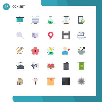 Modern Set of 25 Flat Colors and symbols such as search security experiment mobile watch Editable Vector Design Elements