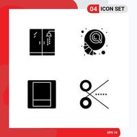 Set of 4 Commercial Solid Glyphs pack for plumber toggle breakfast morning office Editable Vector Design Elements