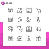 16 Universal Outline Signs Symbols of easter popup rss notification solution Editable Vector Design Elements