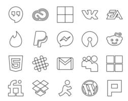 20 Social Media Icon Pack Including gmail slack sports html open source vector