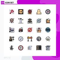 Stock Vector Icon Pack of 25 Line Signs and Symbols for forward user hardware profile point Editable Vector Design Elements