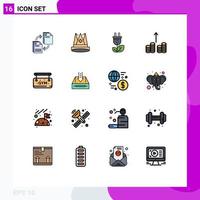 Stock Vector Icon Pack of 16 Line Signs and Symbols for money cash first power energy Editable Creative Vector Design Elements