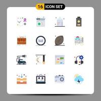 16 Thematic Vector Flat Colors and Editable Symbols of case services bottle plus battery Editable Pack of Creative Vector Design Elements