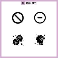 Set of Modern UI Icons Symbols Signs for close text interface chat mind Editable Vector Design Elements