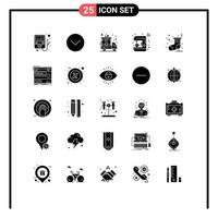 paquete de iconos de vector de stock de 25 signos y símbolos de línea para elementos de diseño de vector editables de camión de reparto de calcetín de estante