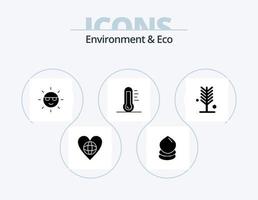 medio ambiente y eco glifo icon pack 5 diseño de iconos. medioambiente. ecología. medioambiente. ecológico naturaleza vector