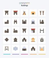 Creative Buildings 25 Flat icon pack  Such As factory. court of law. castle building. court building. building vector