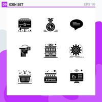 9 Creative Icons Modern Signs and Symbols of building technology reward headset virtual Editable Vector Design Elements