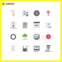 conjunto de 16 iconos de interfaz de usuario modernos signos de símbolos para la programación de pascua de bebidas abundante paquete editable multimedia de elementos de diseño de vectores creativos