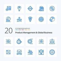 20 Product Managment And Global Business Blue Color icon Pack like development agile release resource diagram vector