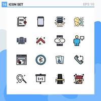 Set of 16 Modern UI Icons Symbols Signs for thinking gear huawei design shared Editable Creative Vector Design Elements