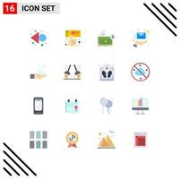 16 Creative Icons Modern Signs and Symbols of cleaning hand cost envelope money Editable Pack of Creative Vector Design Elements