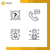 4 Creative Icons Modern Signs and Symbols of help conversation info communication editor Editable Vector Design Elements