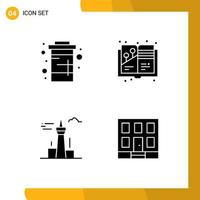 User Interface Pack of 4 Basic Solid Glyphs of coke architecture and city soda design canada Editable Vector Design Elements