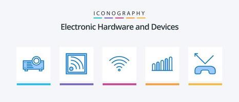 Devices Blue 5 Icon Pack Including . call.. Creative Icons Design vector