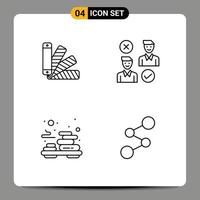 4 Creative Icons Modern Signs and Symbols of color relax swatch job stone Editable Vector Design Elements