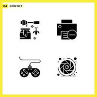 User Interface Pack of 4 Basic Solid Glyphs of bee controller sweet gadget game Editable Vector Design Elements