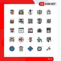 Set of 25 Modern UI Icons Symbols Signs for caring care tag power electricity Editable Vector Design Elements