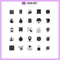 Modern Set of 25 Solid Glyphs Pictograph of path predication salt user interior Editable Vector Design Elements