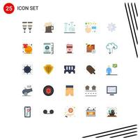 Pictogram Set of 25 Simple Flat Colors of wheel feedback fathers day customer satisfaction health Editable Vector Design Elements
