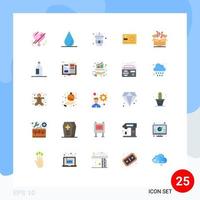 paquete de iconos de vector de stock de 25 signos y símbolos de línea para caja de finanzas tarjeta de identificación de agua con gas elementos de diseño de vector editables