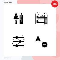 Set of 4 Modern UI Icons Symbols Signs for trowel design element masonry bed ware on Editable Vector Design Elements